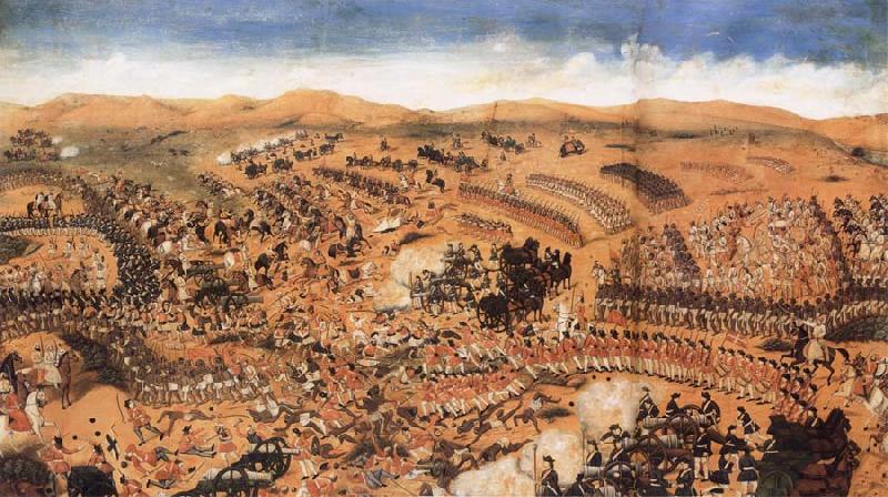 Nandkishor Soni The Battlle of the British and their Allies against the French and their Confederates at Condore,Near Rajamandri Spain oil painting art